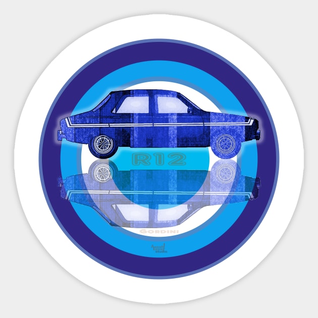 Renault 12 Gordini on target Sticker by AaaahEeeekStudio